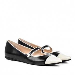 SOLE SOCIETY Black/Cream Cap-toe Mary Janes 6.5